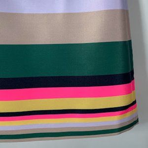 J Crew Color Block Horizontal Stripe Satin Skirt Petite 00